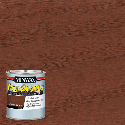 PolyShades Classic Black Satin Stain and Polyurethane PolyShades Mission Oak Satin Stain and Polyurethane